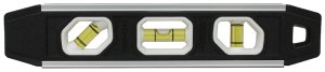 (image for) Johnson 1421-0900 Torpedo Level, 0.009 Accuracy, 9 in L, 3-Vial, Magnetic, Aluminum