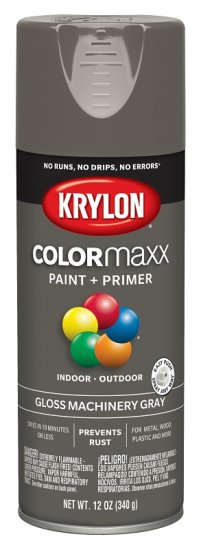 (image for) Krylon K05599007 Enamel Spray Paint, Gloss, Machinery Gray, 12 oz, Can
