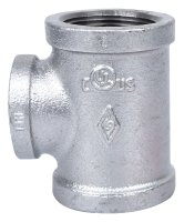 (image for) ProSource PPG130R-32X25 Pipe Tee, 1-1/4 x 1-1/4 x 1 in, FIPT, Malleable Steel, SCH 40 Schedule