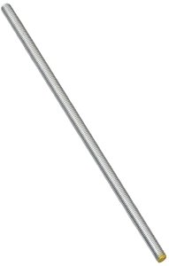 (image for) National Hardware N179-333 Threaded Rod, 3/8-16 Thread, 12 in L, A Grade, Steel, Zinc, UNC Thread