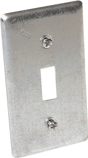 (image for) Raco 865 Box Cover, 0.49 in L, 2.313 in W, 1-Gang, Steel, Gray, Galvanized