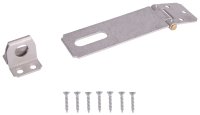 (image for) ProSource LR-132-BC3L-PS Safety Hasp, 4-1/2 in L, 4-1/2 in W, Steel, Galvanized, 7/16 in Dia Shackle, Fixed Staple