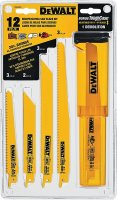 (image for) DEWALT DW4892 Reciprocating Saw Blade Set, 12-Piece, Bi-Metal, Yellow
