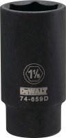 (image for) DEWALT DWMT74659OSP Impact Socket, 1-1/8 in Socket, 1/2 in Drive, 6-Point, CR-440 Steel, Black Oxide