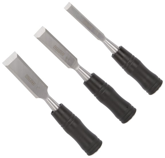 (image for) Vulcan JL13210 Chisel Set, 3-Piece, Steel/Wood, Polished, Black