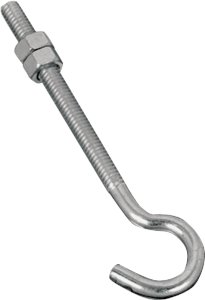 (image for) National Hardware 2162BC Series N221-689 Hook Bolt, 5/16 in Thread, 5 in L, Steel, Zinc, 100 lb Working Load