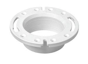 (image for) Oatey 43587 Closet Flange, 4 in Connection, PVC, White, For: Most Toilets