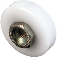 (image for) Prime-Line M 6001 Shower Door Roller, Flat Edge, Plastic/Steel, White, For: 3/4 in Tall, J-Shaped Tracks