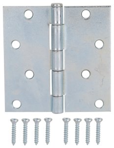 (image for) ProSource LR-042-PS Utility Hinge, Steel, Zinc, Removable Pin, 180 deg Range of Motion, Full Mortise Mounting