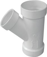 (image for) IPEX 192328L Pipe Wye, 4 x 4 x 2 in, Hub, PVC, White, SCH 40 Schedule